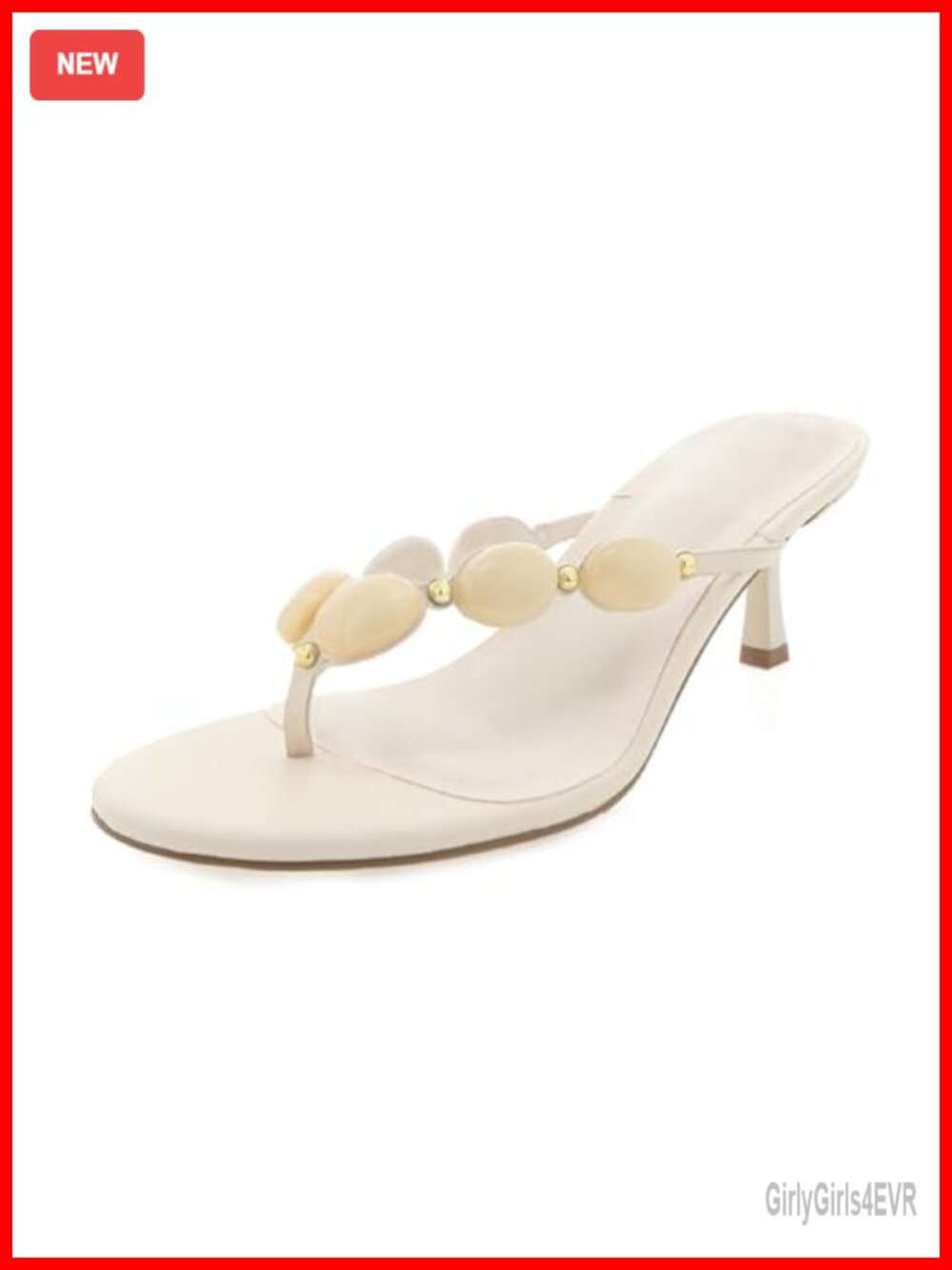 Jeweled Flip Flop Kitten Heels Strappy Thong Sandals Slip On